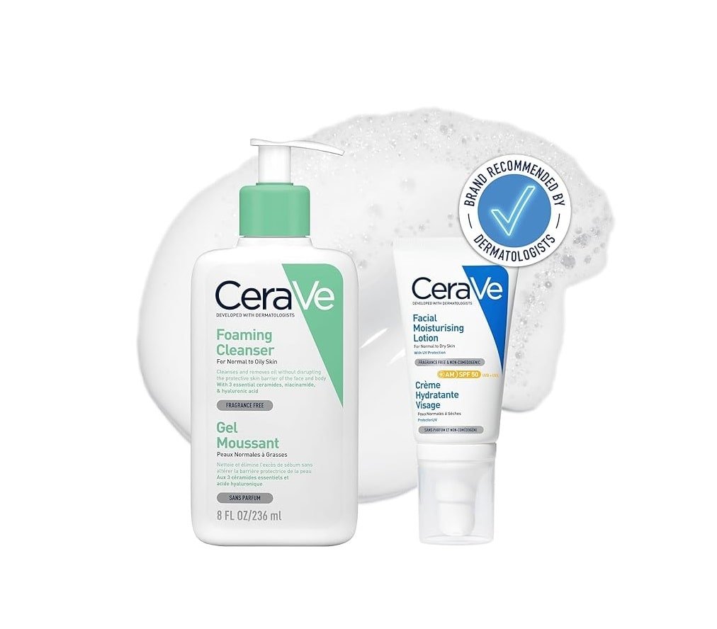 CeraVe Foaming Cleanser 236ml + Facial Moisturizing Lotion SPF50 52m C.0648