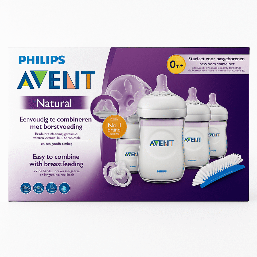 Avent Set shishesh Natural për të porsalindur - SCD301/01