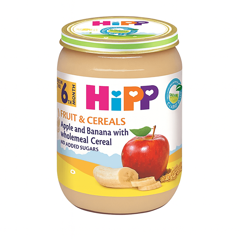 HiPP – Mollë dhe Banane me Drithëra të Plota 190g