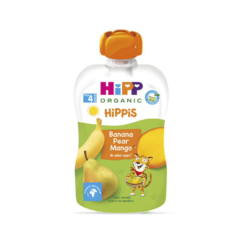 HiPPis Organic – Banane, Dardhë & Mango 90g