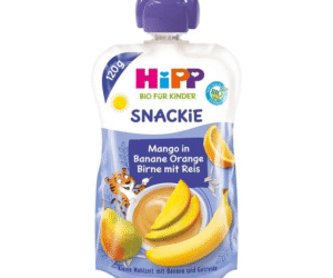 HiPPiS Snackie BIO – Mango, Banane, Portokall & Dardhë me Oriz 120g