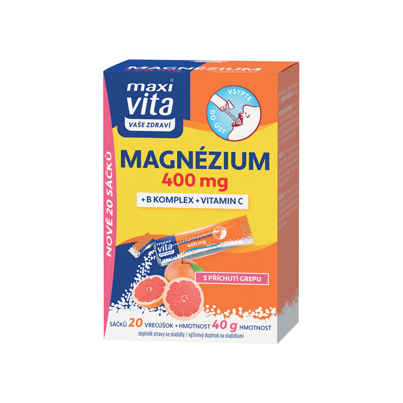 Magnézium 400mg & B Komplex & Vitamin C - 20 Sachets Maxi Vita
