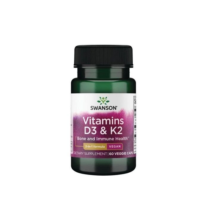 Vitamins D3 & K2 - 60Capsula Swanson