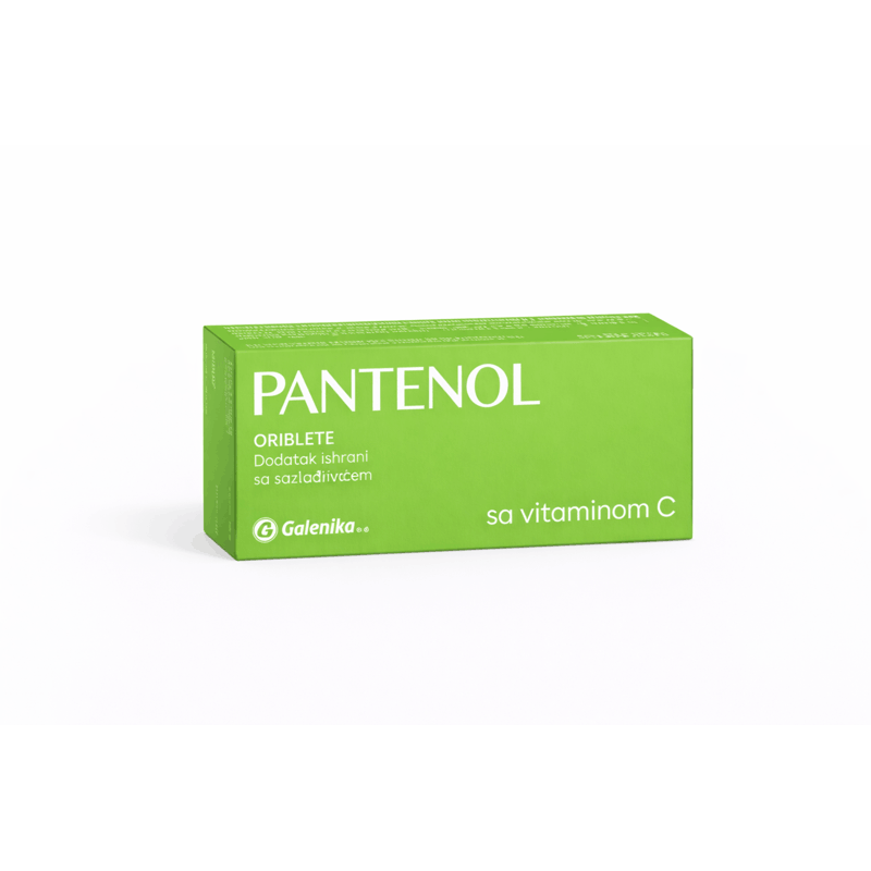 Pantenol Oriblete me Vitaminë C – Tableta për Shëndetin e Fytit dhe Mukozës