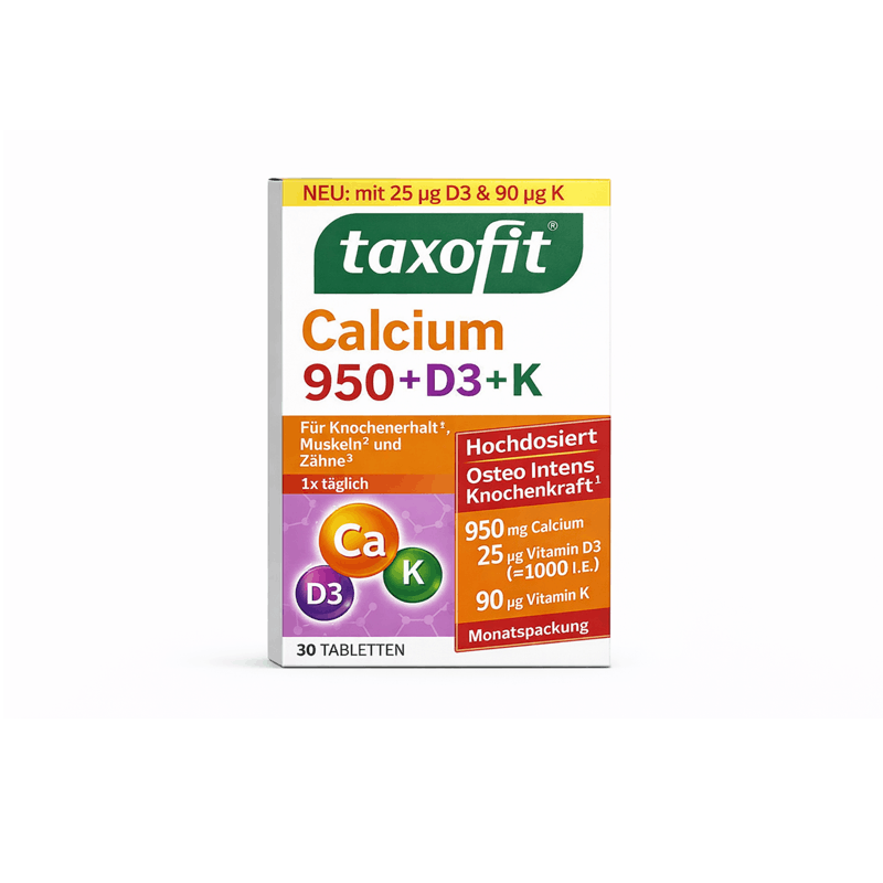 Taxofit Calcium950 + Vitamin D3 + Vitamin K – 30Tableta