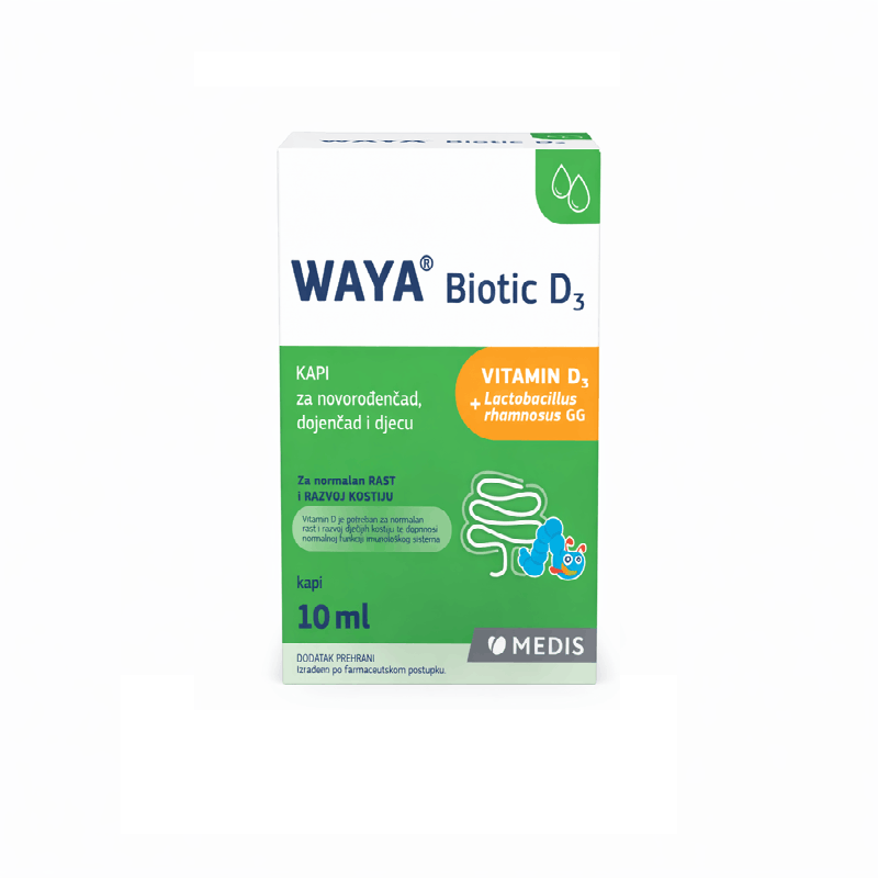 WAYA Biotic D3 – Vitamin D3 + Probiotik për Fëmijë 10ml