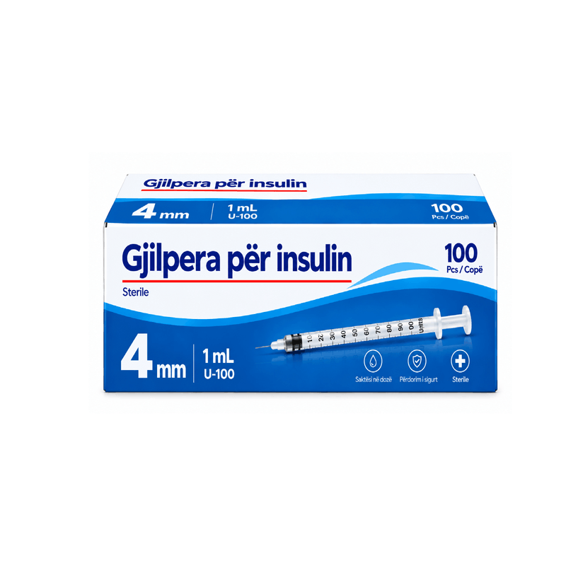 Gjilpëra për Insulinë 4mm - 100 copë