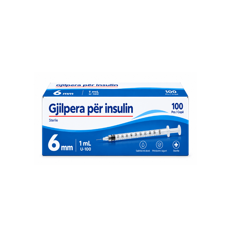 Gjilpëra për Insulinë 6mm - 100 copë