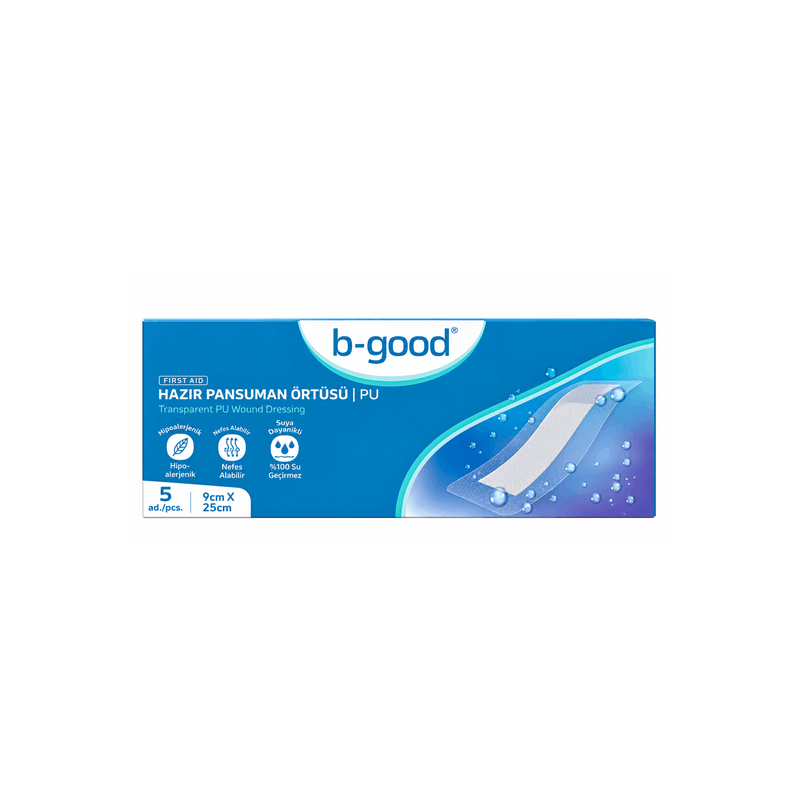 Fasho Transparente për Plagë 9cm × 25cm B-Good -  5 copë