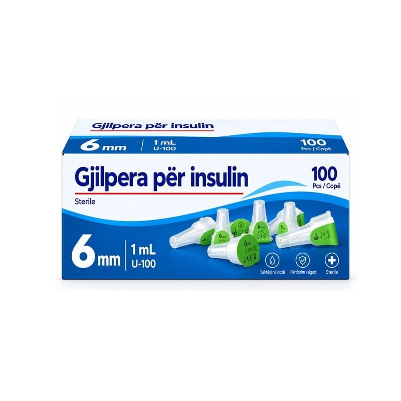 Gjilpëra për Insulinë 6mm - 100 copë