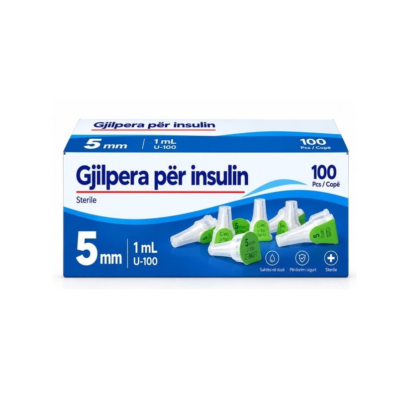Gjilpëra për Insulinë 5mm - 100 copë