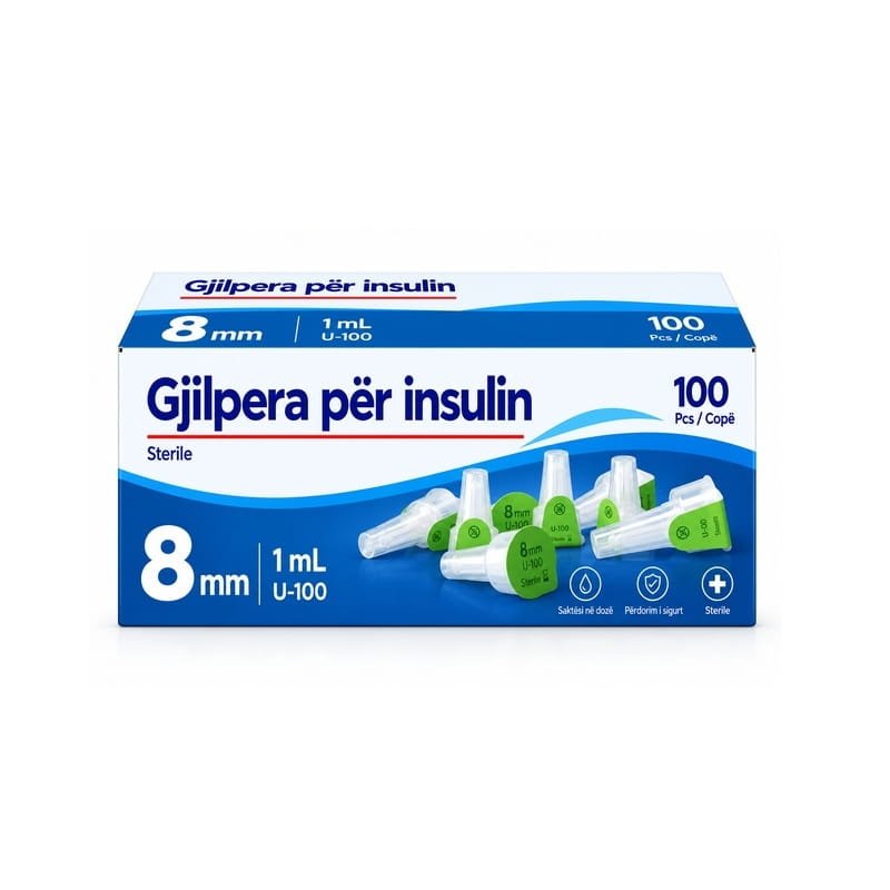Gjilpëra për Insulinë 8mm - 100 copë