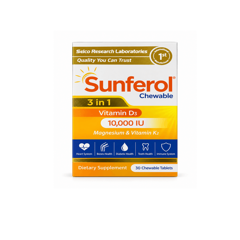 Sunferol 3në 1 – Vitaminë D3 & K2 dhe Magnez - 30 Tableta