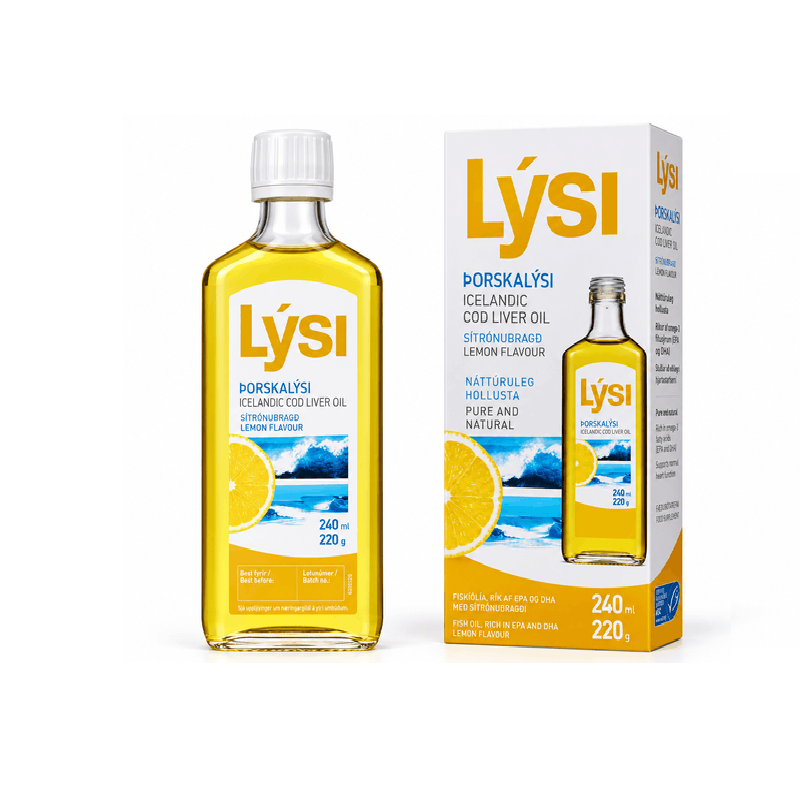 Lysi Porkalysi – Vaj islandez i mëlçisë së merlucit me shije limoni 240ml